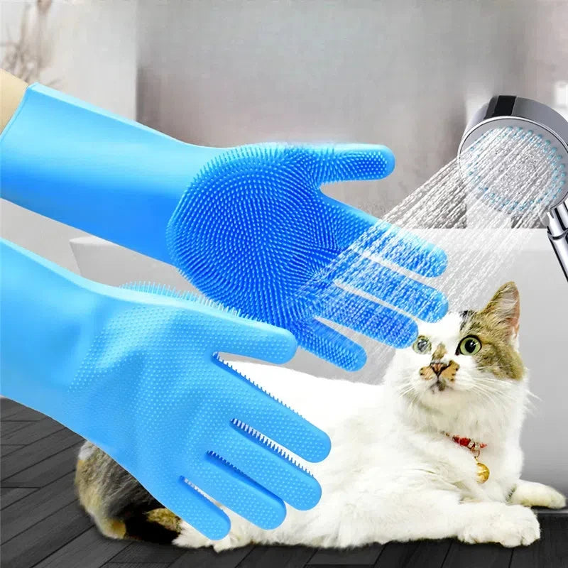 قفاز استحمام سيليكون للقطط